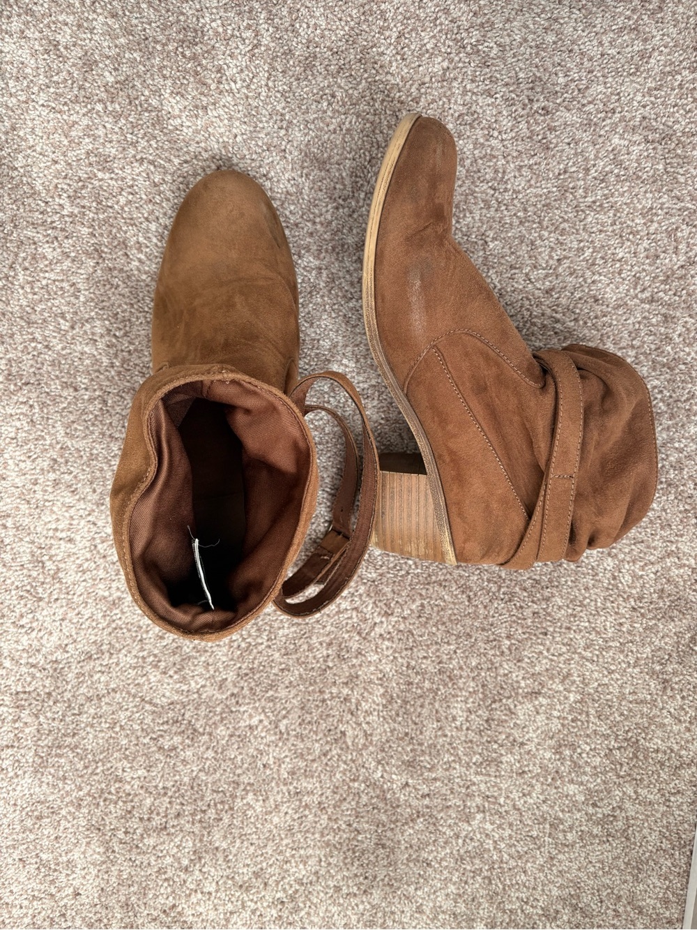 American Eagle Outfitters Chestnut Suede Slouch Heel Boots